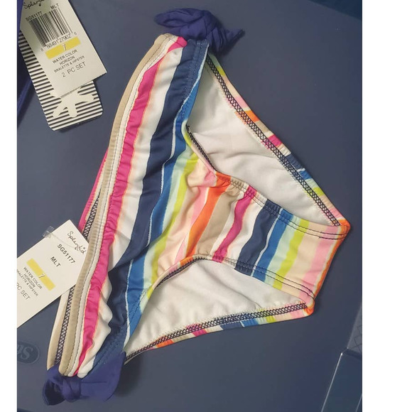 Splendid Water Color Horizon Bralette & Hipster Bikini Swim Set SG51177 Girl 7 - Picture 7 of 11